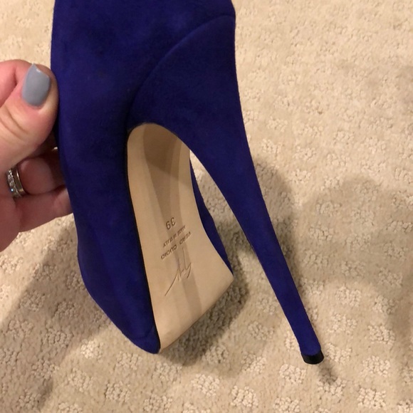 Giuseppe Zanotti purple suede peep toe size 39 - Picture 5 of 5